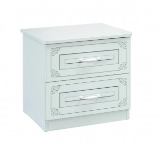 Noptiera din pal cu 2 sertare, pentru tineret Selena Alb, l50xA43xH47 cm