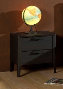 Noptiera din pal si MDF, cu 2 sertare pentru copii Azalea Antracit, l50xA39,5xH51,2 cm