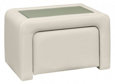 Noptiera tapitata cu piele ecologica, Calgari Crem, l56xA41xH34 cm