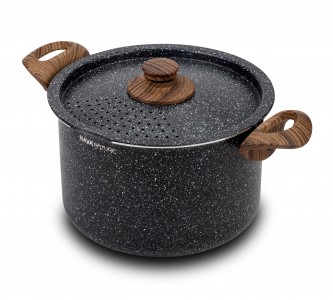 Oala cu capac si invelis din piatra antiaderenta, Nature, 22 cm