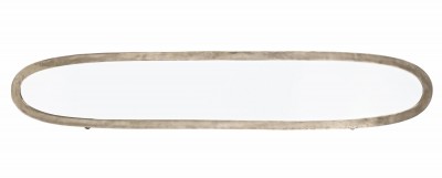 Oglinda decorativa cu rama din aluminiu, Amira Oval Nichel Antichizat, l180xH35 cm