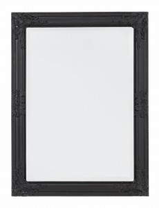 Oglinda decorativa cu rama din lemn de Paulownia, Miro Negru Mat