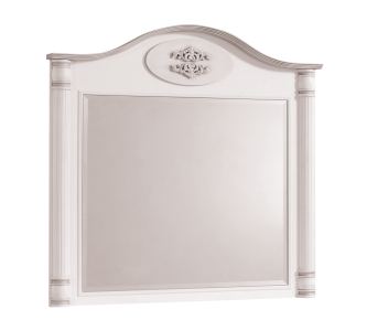 Oglinda decorativa cu rama din pal, pentru copii si tineret, Romantic Alb, l90xH88 cm