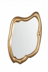 Oglinda decorativa cu rama din polirasina, Felipe A Auriu, l60xH100 cm