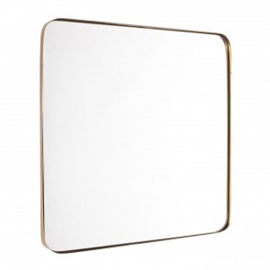 Oglinda decorativa cu rama metalica Adhira Auriu, l60xH60 cm
