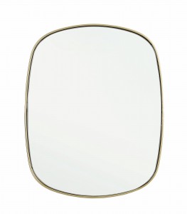 Oglinda decorativa cu rama metalica, Galaxy Auriu, l40xH50 cm