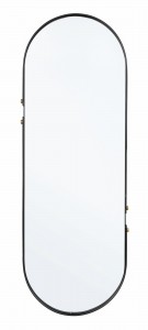 Oglinda decorativa cu rama metalica, Zeina Oval Negru, l38xH110 cm