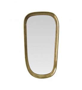 Oglinda decorativa din aluminiu si MDF, Antique Alama, l30xH60 cm