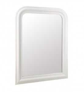 Oglinda decorativa din lemn de eucalipt, Dakota II Alb, l77xH100 cm