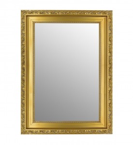 Oglinda decorativa din lemn de eucalipt, Dakota Rectangular Auriu, l82xH112 cm