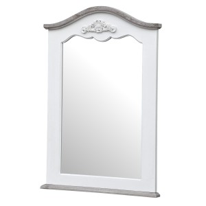 Oglinda decorativa din lemn de plop si MDF, Rimini White RI053W