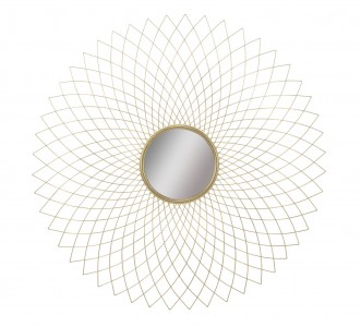 Oglinda decorativa din metal Eclipse Auriu, Ø99,5 cm