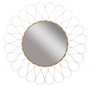 Oglinda decorativa din metal Venice Auriu, Ø89,5 cm