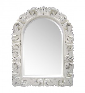 Oglinda decorativa Half Arch Alb Antichizat, l90xH120 cm