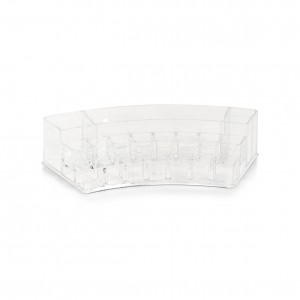 Organizator pentru cosmetice din plastic, Transparent, 18 compartimente, l28,8xA13,8xH6,5 cm