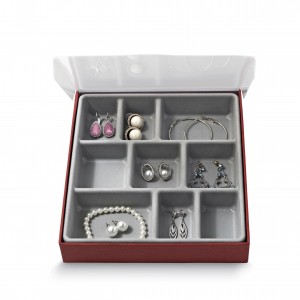 Organizator pentru sertar cu 9 compartimente, Jewel Gri, l18,5xA21,5xH3,5 cm