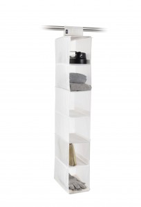 Organizator textil ajustabil pentru dulap, Scom Alb, l16xA32xH103 cm