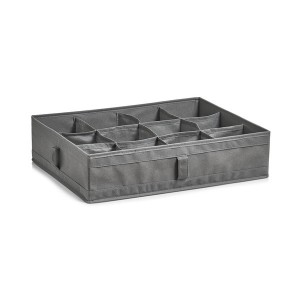 Organizator textil pentru sertar, cu 12 compartimente, Vlies Gri, l44xA34xH11 cm