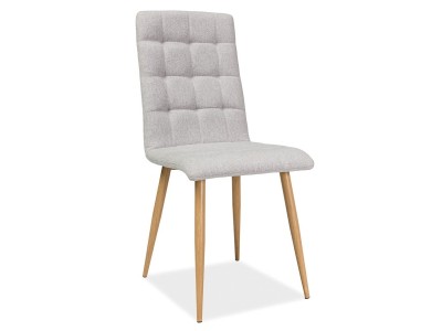 Scaun tapitat cu stofa, cu picioare metalice Otelis Beige / Oak, l44xA39xH94 cm