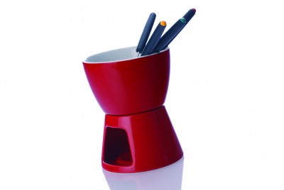 Recipient pentru Fondue White Basics Rosu/Alb, Portelan