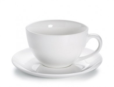 Set 2 Cesti cu farfurioare White Basics Alb, Portelan, 550 ml