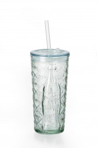 Set pahare cu pai si capac Coca Cola Diamond, To Go, 530 ml, 6 piese
