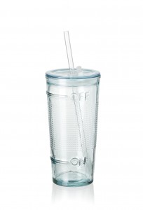 Set pahare cu pai si capac Off, To Go, 530 ml, 6 piese