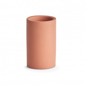 Pahar din ciment pentru periuta de dinti, Terracotta Caramiziu, Ø7,5xH12,5 cm