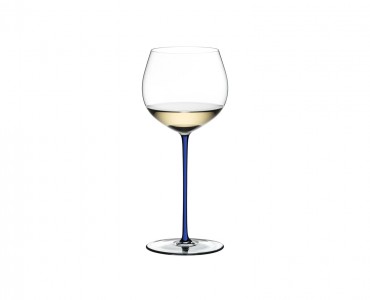 Pahar pentru vin, din cristal Fatto A Mano Oaked Chardonnay Albastru Inchis, 620 ml, Riedel