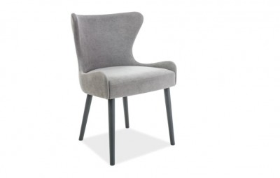 Scaun din lemn, tapitat cu stofa Patten Grey / Graphite, l53xA47xH79 cm