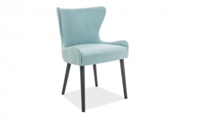 Scaun din lemn, tapitat cu stofa Patten Mint / Graphite, l53xA47xH79 cm