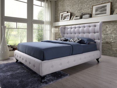 Pat tapitat cu stofa Abella Light Beige