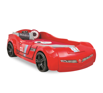 Pat din pal pentru copii Turbomax Red, 195 x 90 cm
