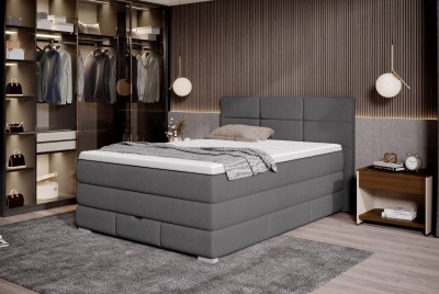 Pat rabatabil cu lada de depozitare, tapitat, Ritalis Boxspring