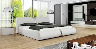 Pat rabatabil cu lada de depozitare, tapitat Round