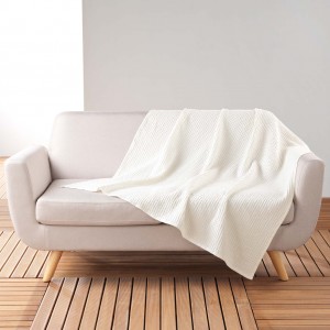 Patura decorativa Gaufrette Alb, 125 x 150 cm