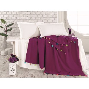 Patura din bumbac Pop-Art P4 Mauve, 220 x 240 cm