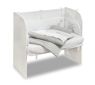 Patut co-sleeping din pal, pentru bebe Romantic Baby White, l83xA48xH77 cm