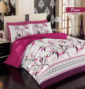 Lenjerie de pat Ranforce Peace V2 Fuchsia