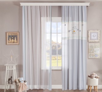 Set perdea si draperie pentru copii Baby Boy Light Blue