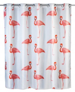 Perdea dus anti-mucegai din poliester, Flamingo Multicolor, 180 x 200 cm