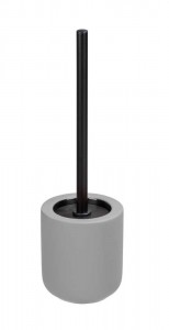 Perie de toaleta cu suport din ceramica, Avellino Gri, Ø11,5xH40 cm