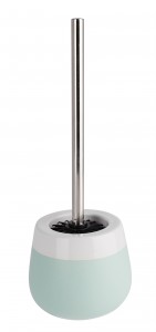 Perie de toaleta cu suport din ceramica, Malta Verde Mint / Alb, Ø13,6xH39 cm