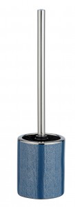 Perie de toaleta cu suport din ceramica, Nuria Argintiu / Albastru, Ø9,5xH39 cm
