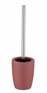 Perie de toaleta cu suport din ceramica, Punto Roz Inchis, Ø11xH41 cm