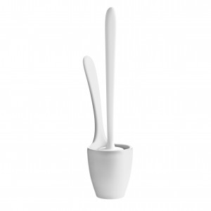 Perie de toaleta cu suport din termoplastic, Mary Loo Alb, l10,4xA21,9xH42,8 cm