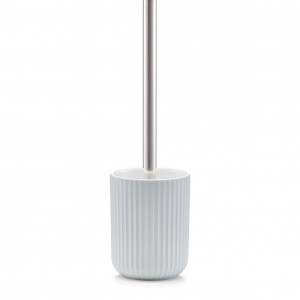 Perie de toaleta cu suport din ceramica, Grey, Ø 9,1xH37,5 cm