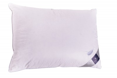 Perna bumbac cu umplutura din pene si puf de gasca, Virgin Satin Alb, 50 x 70 cm