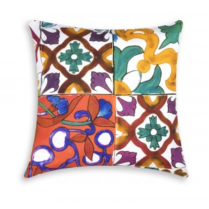 Perna decorativa cu husa detasabila, L45xl45 cm, Lisbona Multicolor / Orange