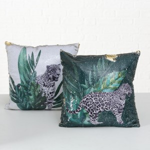 Perna decorativa Leopard Verde, Modele Asortate, L40xl40 cm
